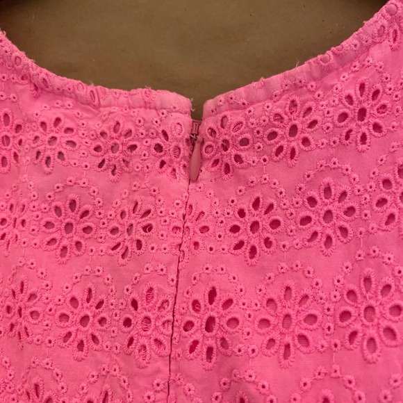 Vineyard Vines Allamanda Floral Eyelet Dress Pink Wave Size 2 Flutter Sleeve New - Picture 7 of 10